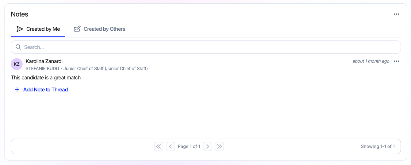 Notes widget on the SCALIS Home Dashboard