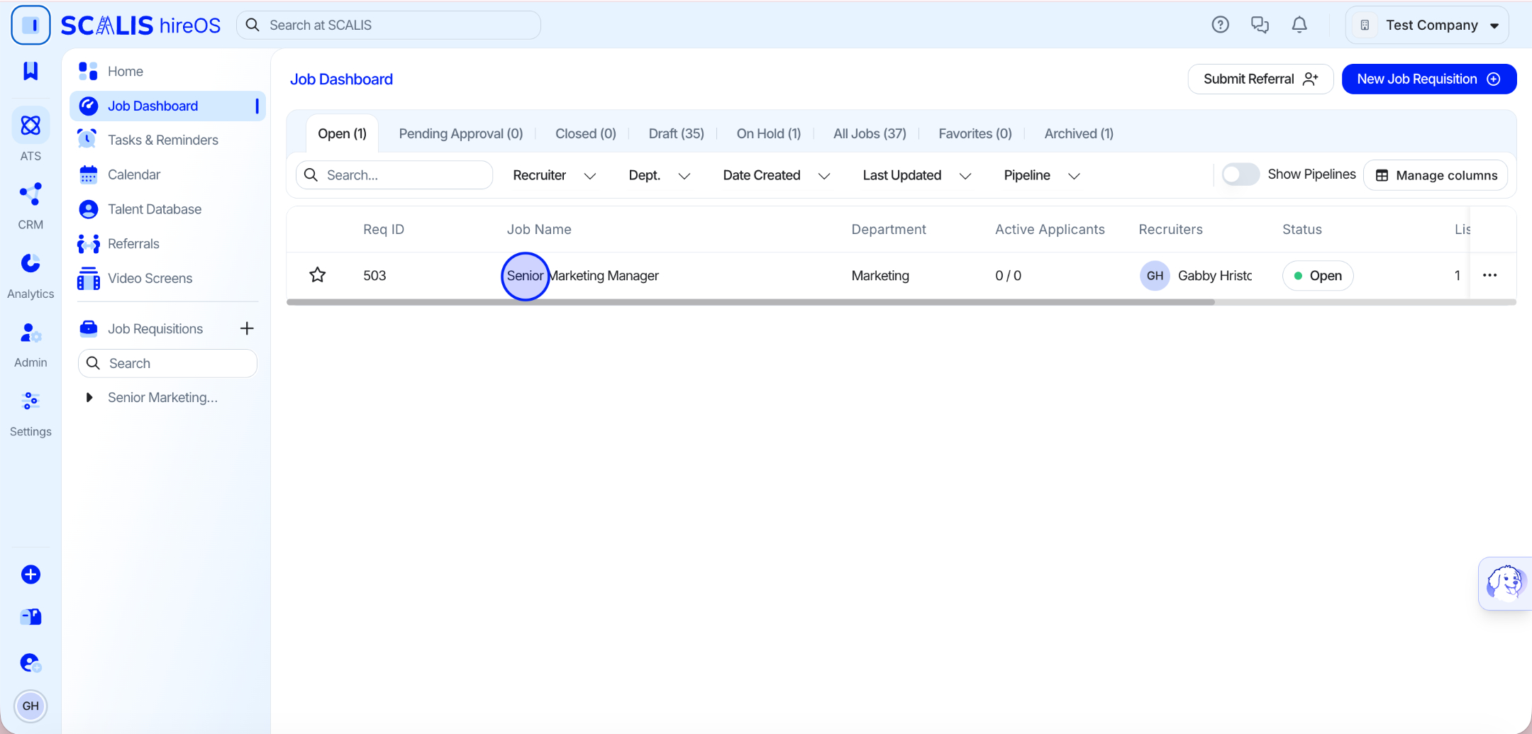 Selecting the requisition