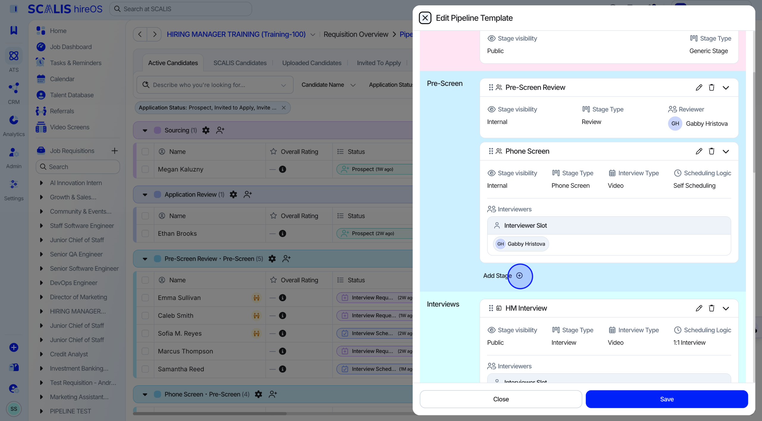 Adding a stage from "Pipeline Setup"