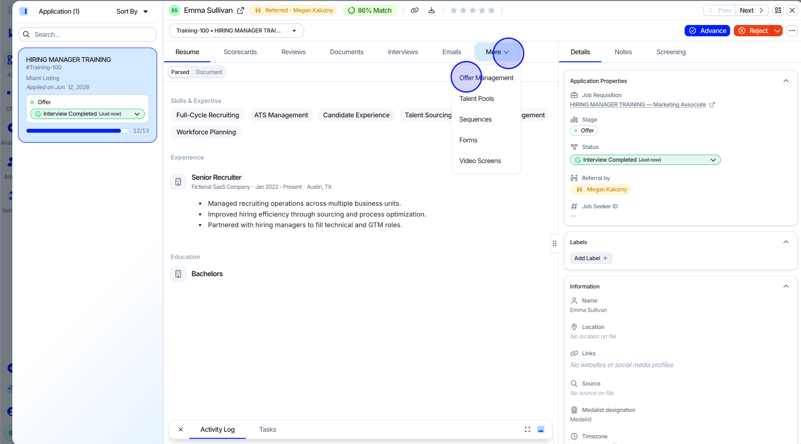 Offer Management tab with Create Offer button unlocked