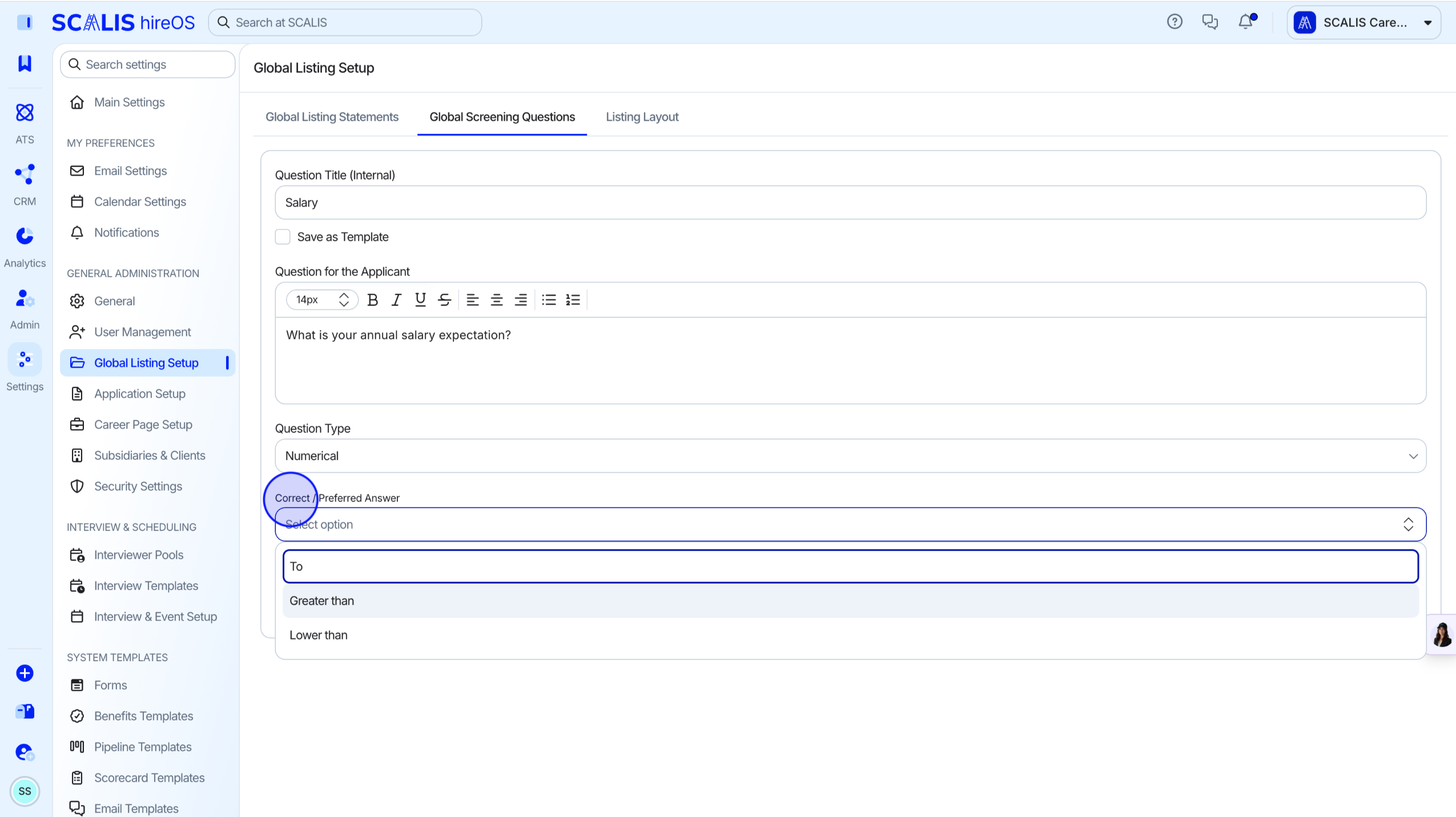 Select preferred answer option