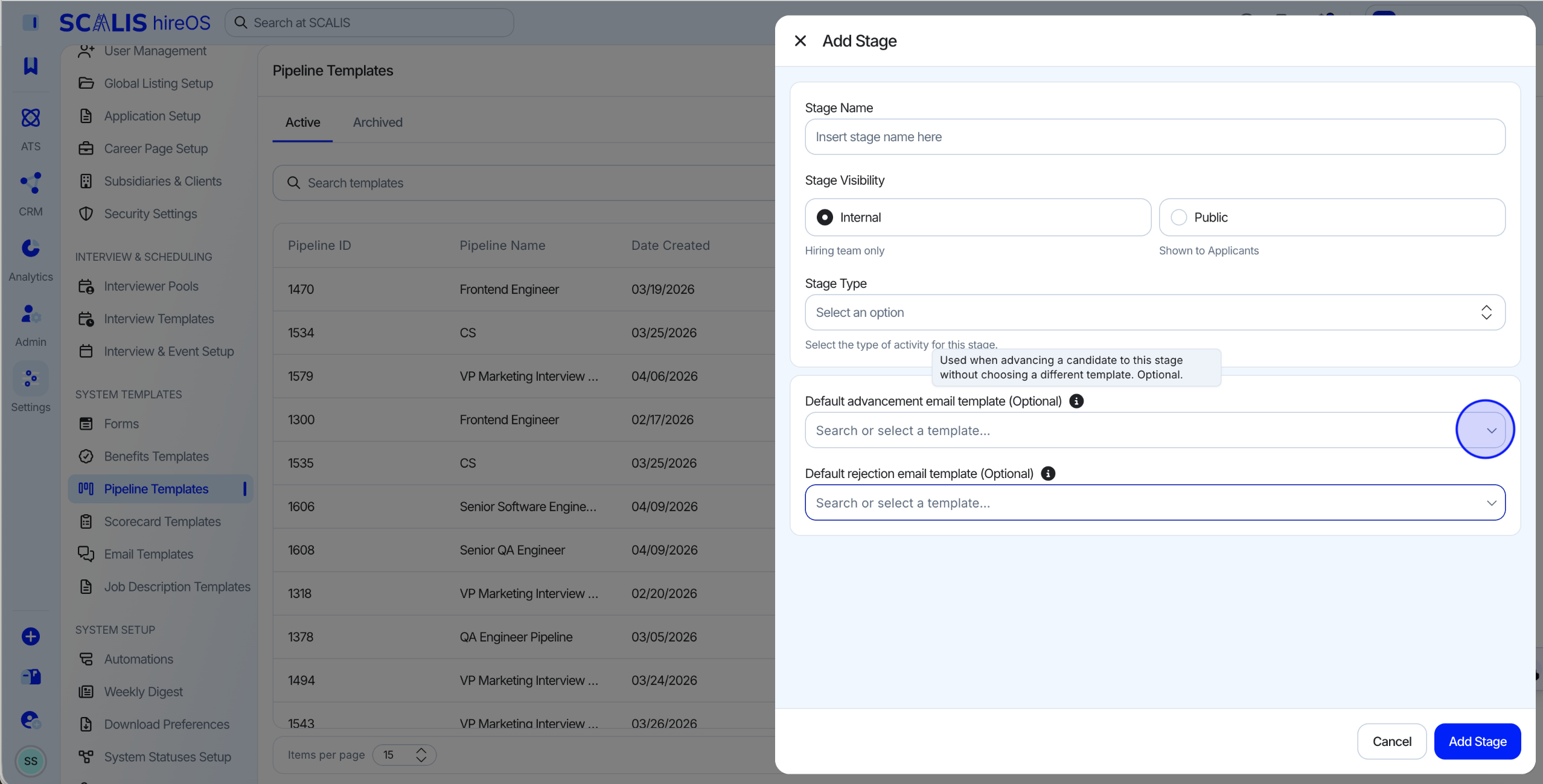 Adding an Advance Candidate email