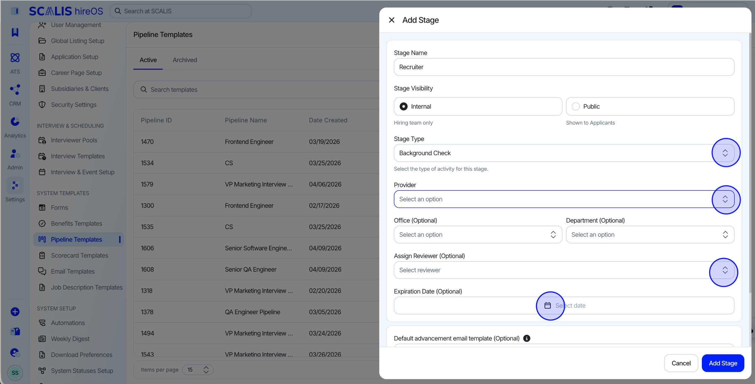 The Background Check stage