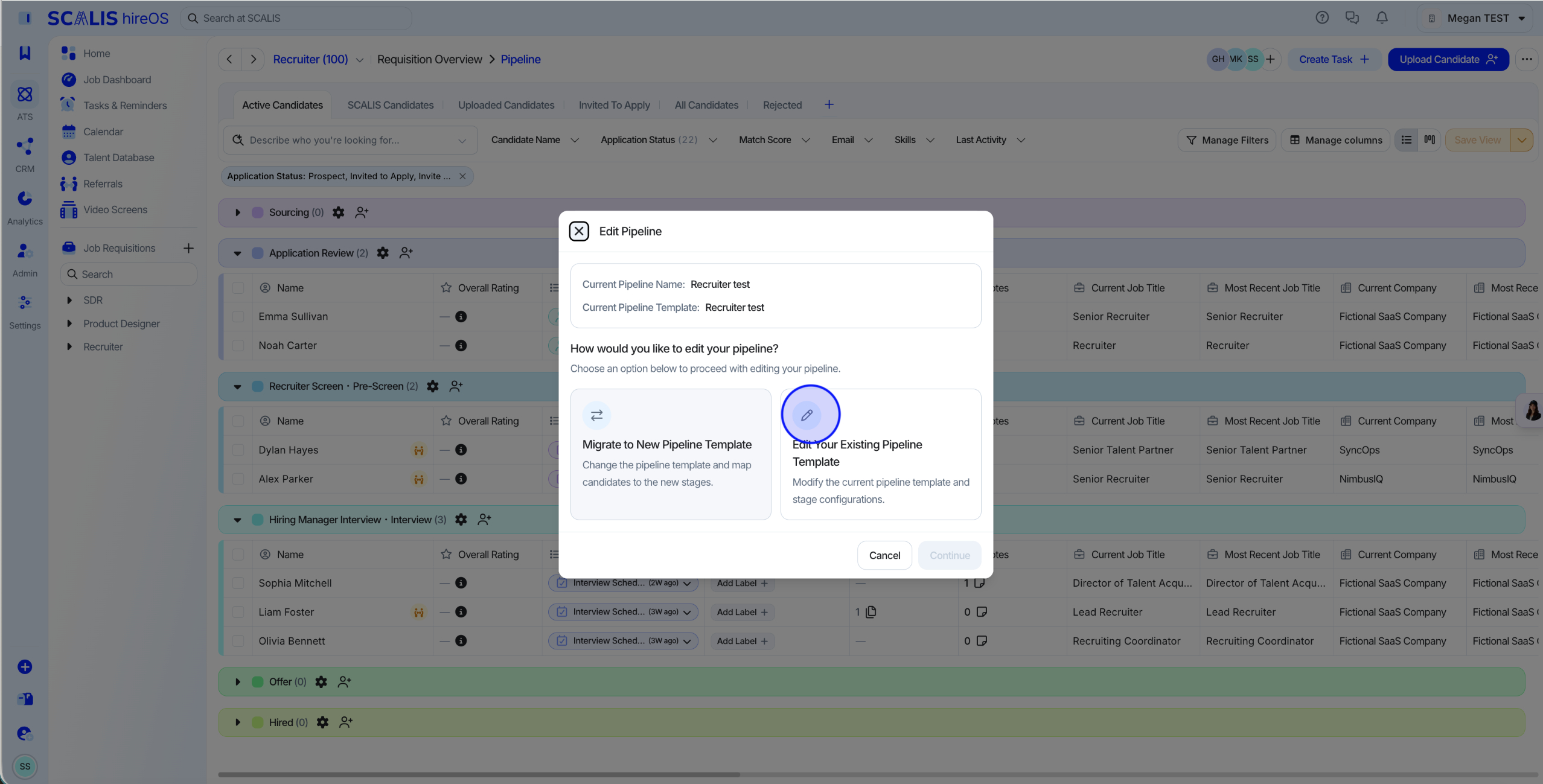 The Edit Pipeline option