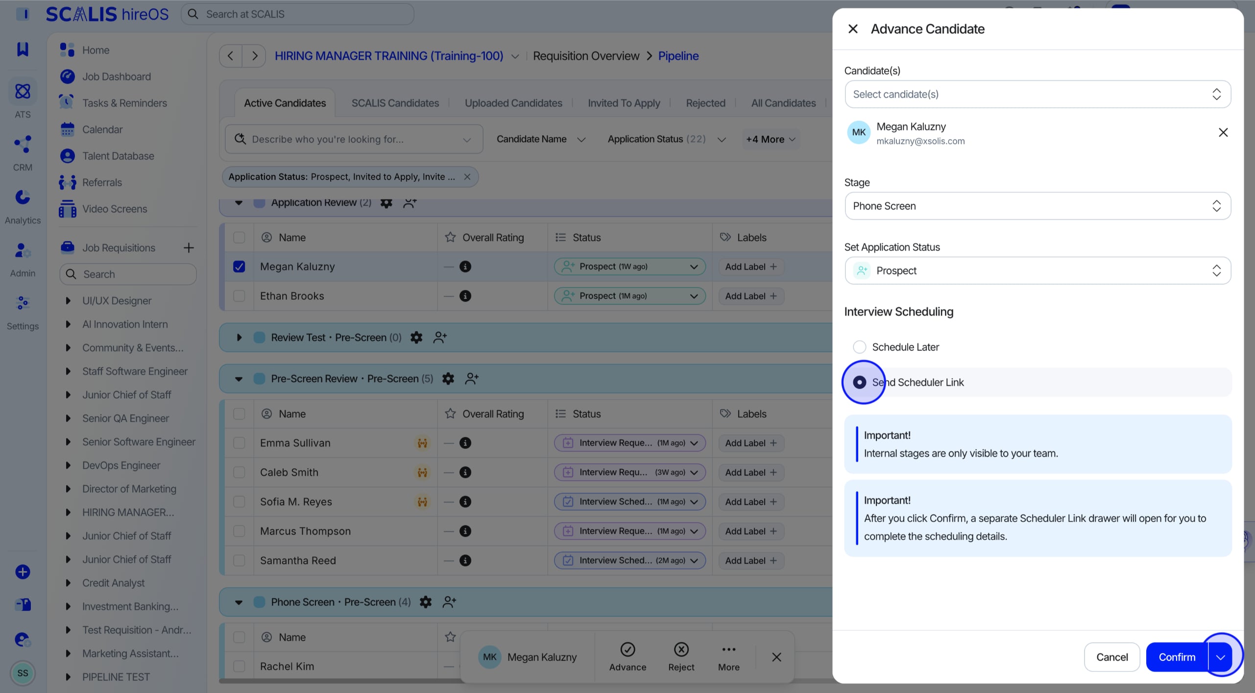 Automatic Scheduler Link on stage advancement