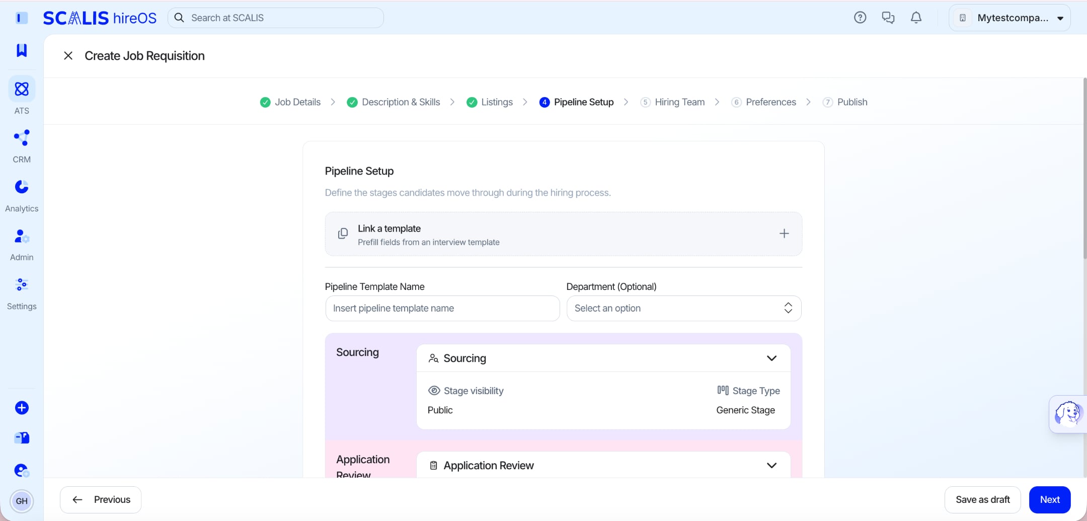 Configuring the hiring pipeline